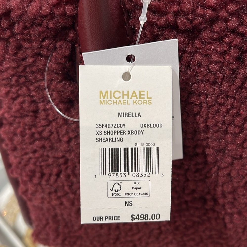Michael Kors Mirella Extra-Small Sherpa XS SHOPPER XBODY
SHEARLING Crossbody TZ - Picture 9 of 16